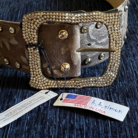 B.B.Simon Swarovski crystal made in USA belt  L main image 5